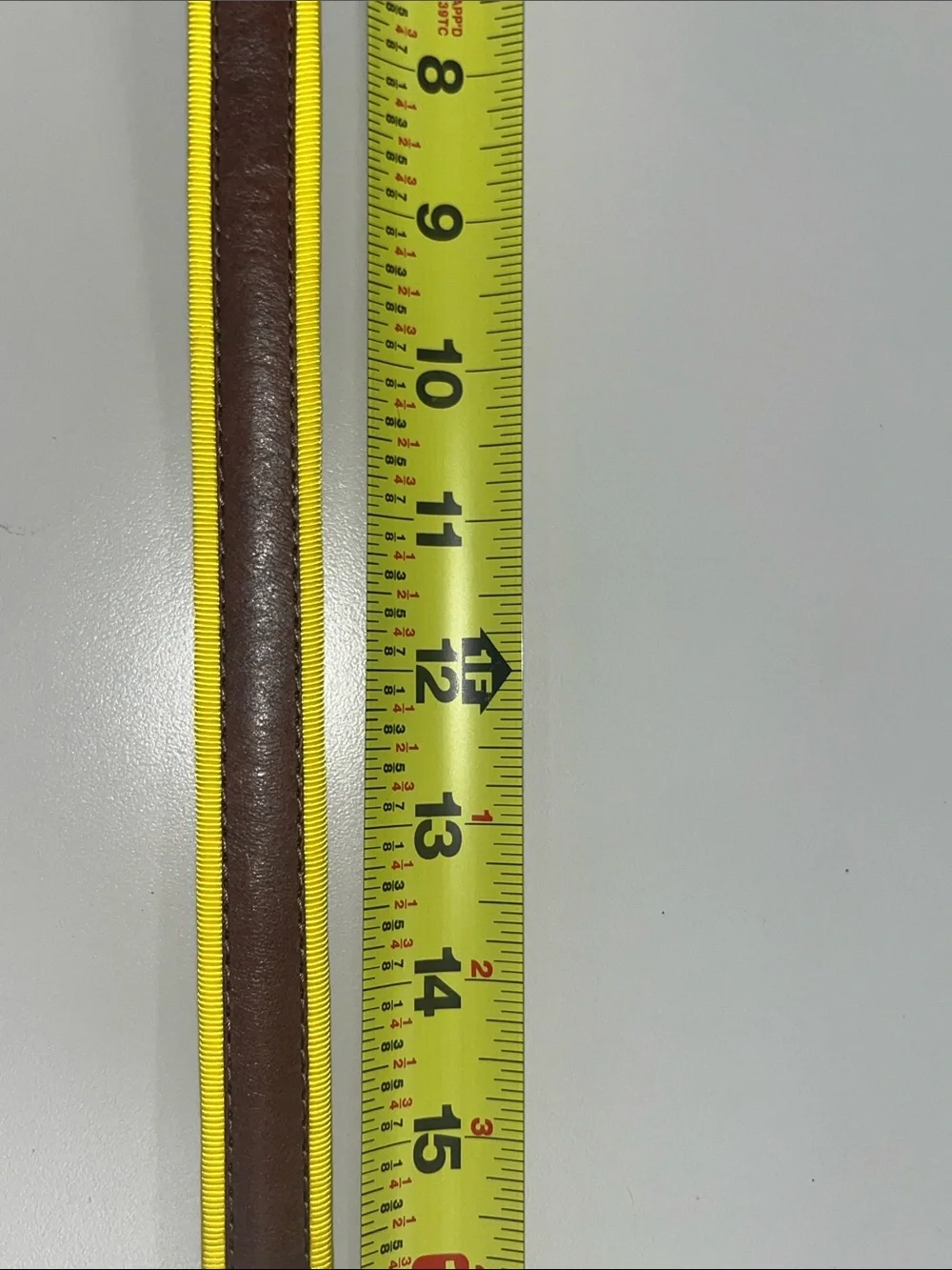 Linea Pelle Brown Leather & Yellow Nylon Belt Size Small